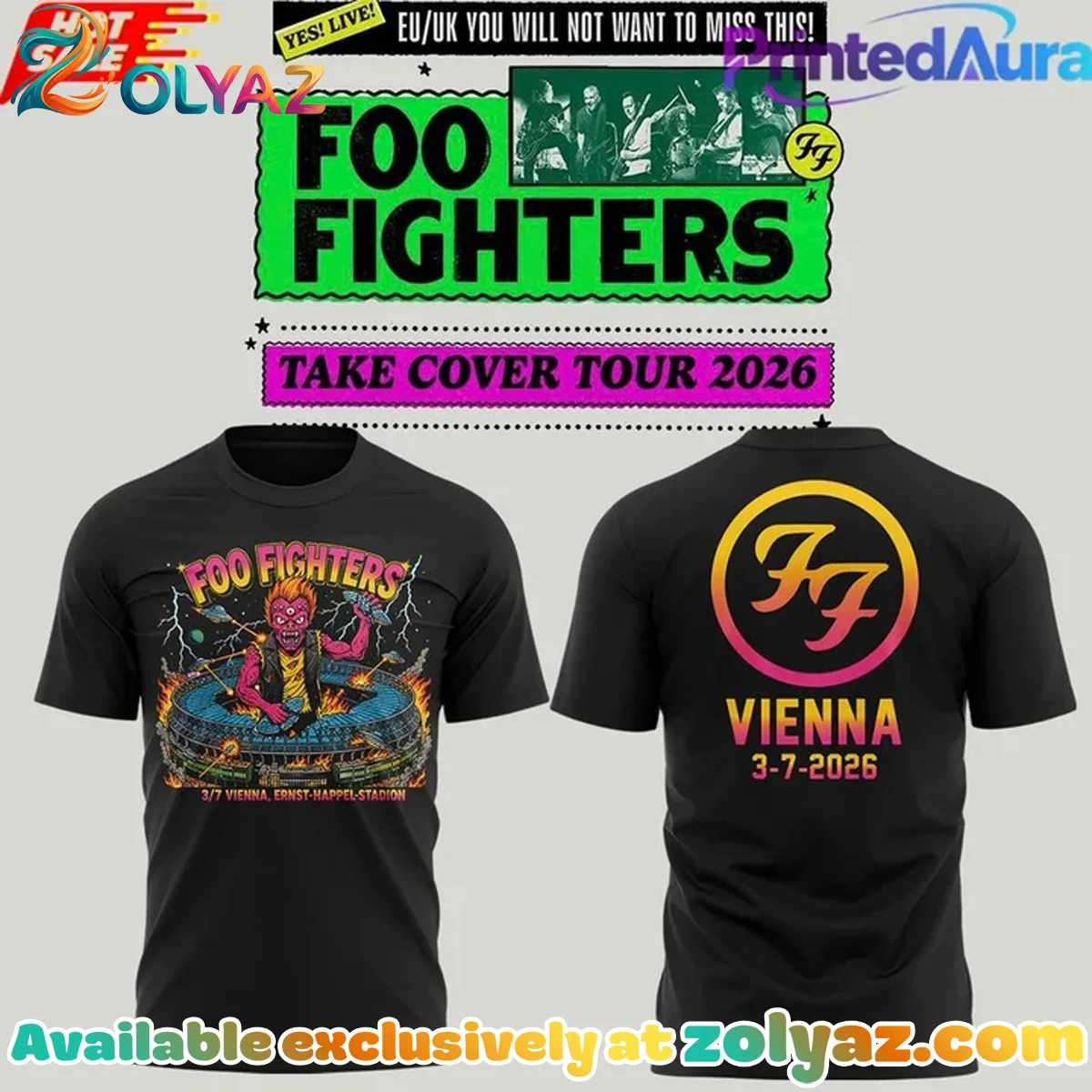 Foo Fighters Take Cover Tour Ernst-Happel-Stadion T-Shirt & Hoodie