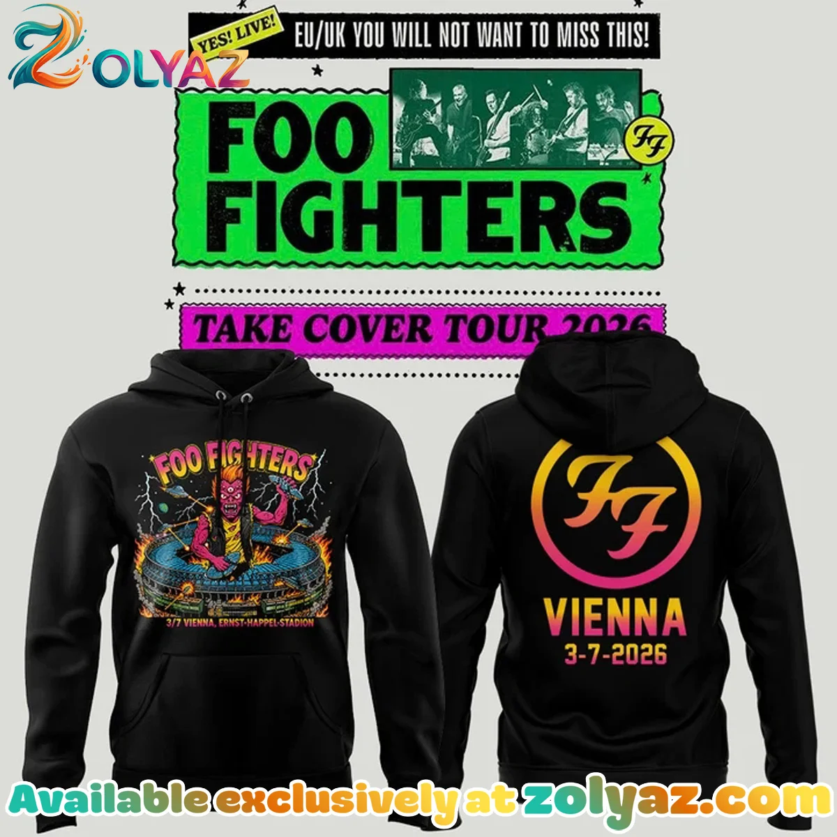 Foo Fighters - TAKE COVER TOUR Shirt & Hoodie