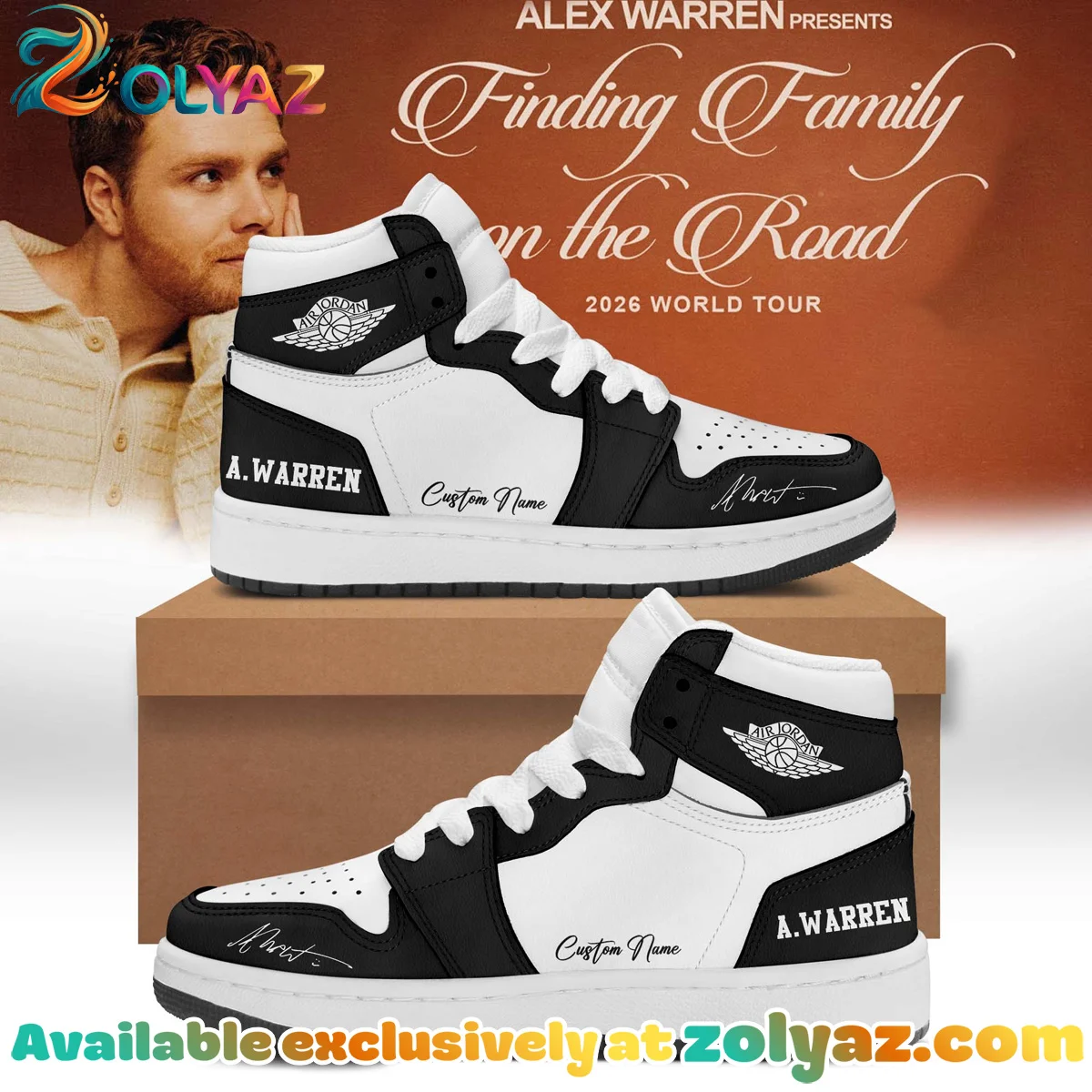 Alex Warren Little Orphan Alex Custom Air Force 1 & Jordan 1 Shoes [Drop 12]
