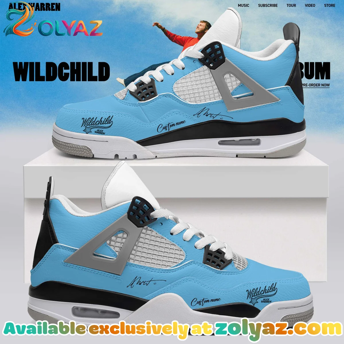 Alex Warren Little Orphan Alex Custom Air Force 1 & Jordan 1 Shoes (Style 22)