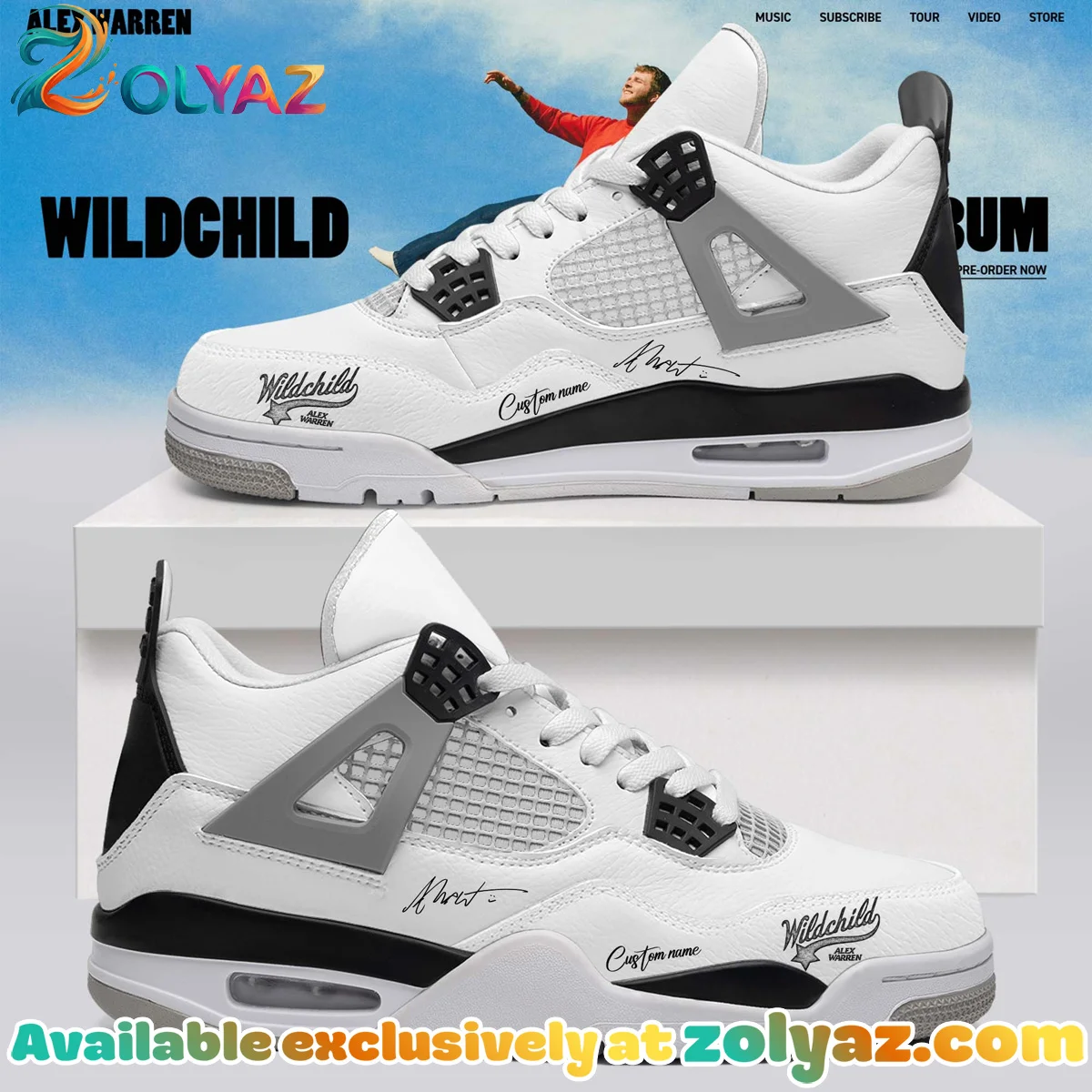 Alex Warren Little Orphan Alex Custom Air Force 1 & Jordan 1 Shoes (Release 25)