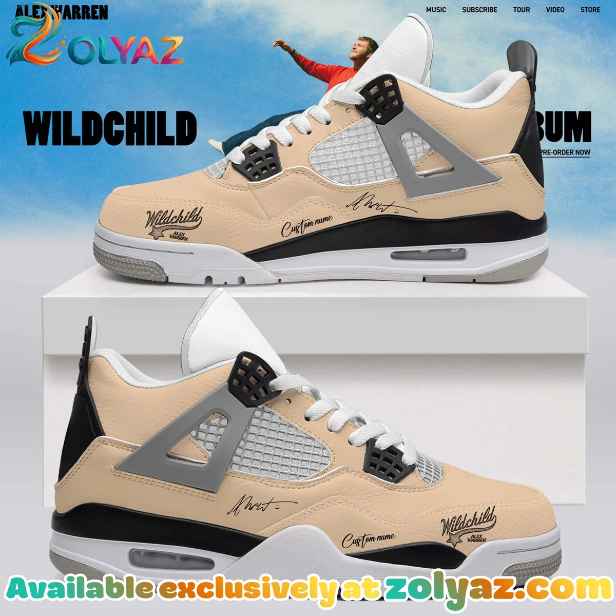 Alex Warren Little Orphan Alex Custom Air Force 1 & Jordan 1 Shoes - Variant 26
