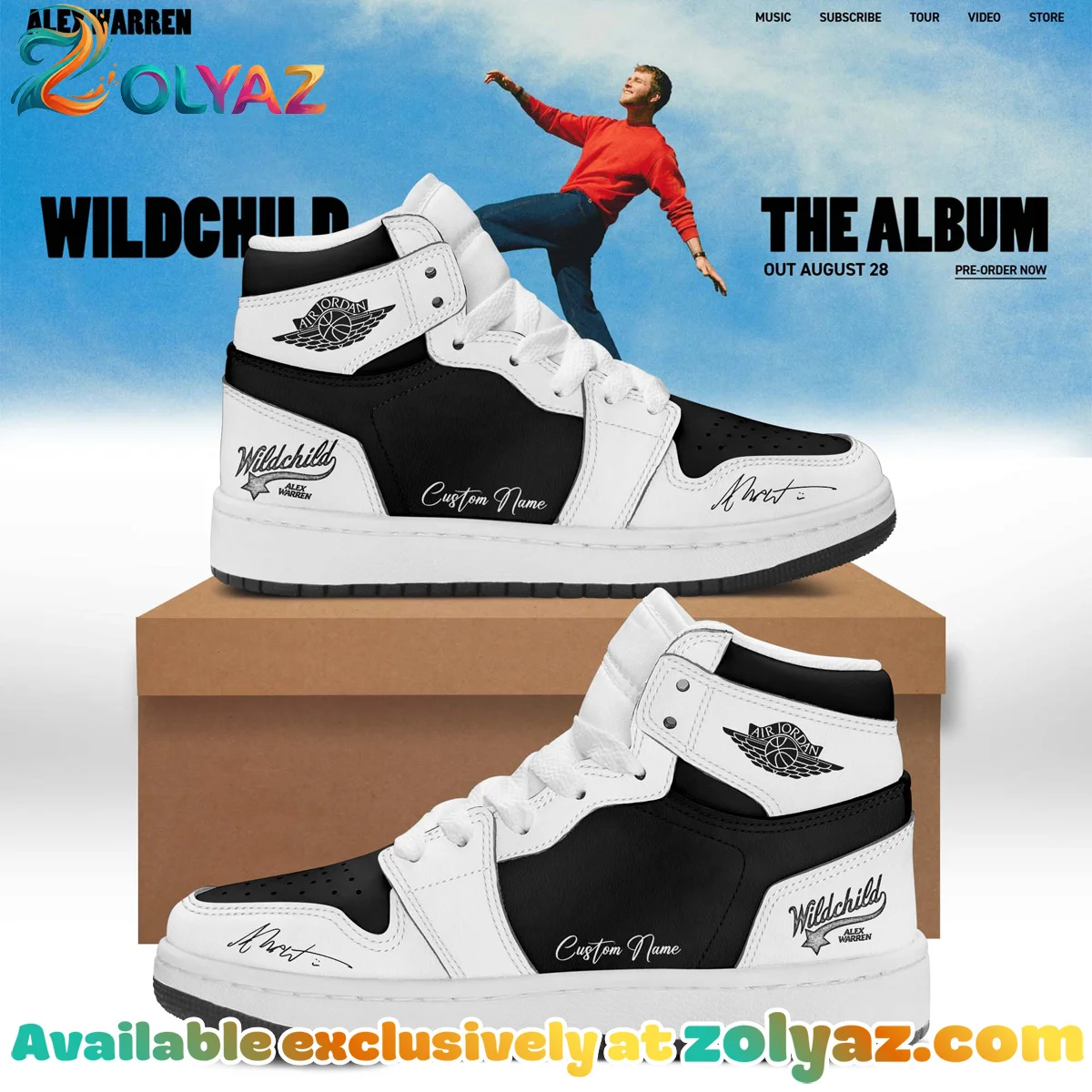 Alex Warren Little Orphan Alex Custom Air Force 1 & Jordan 1 Shoes - Series 28