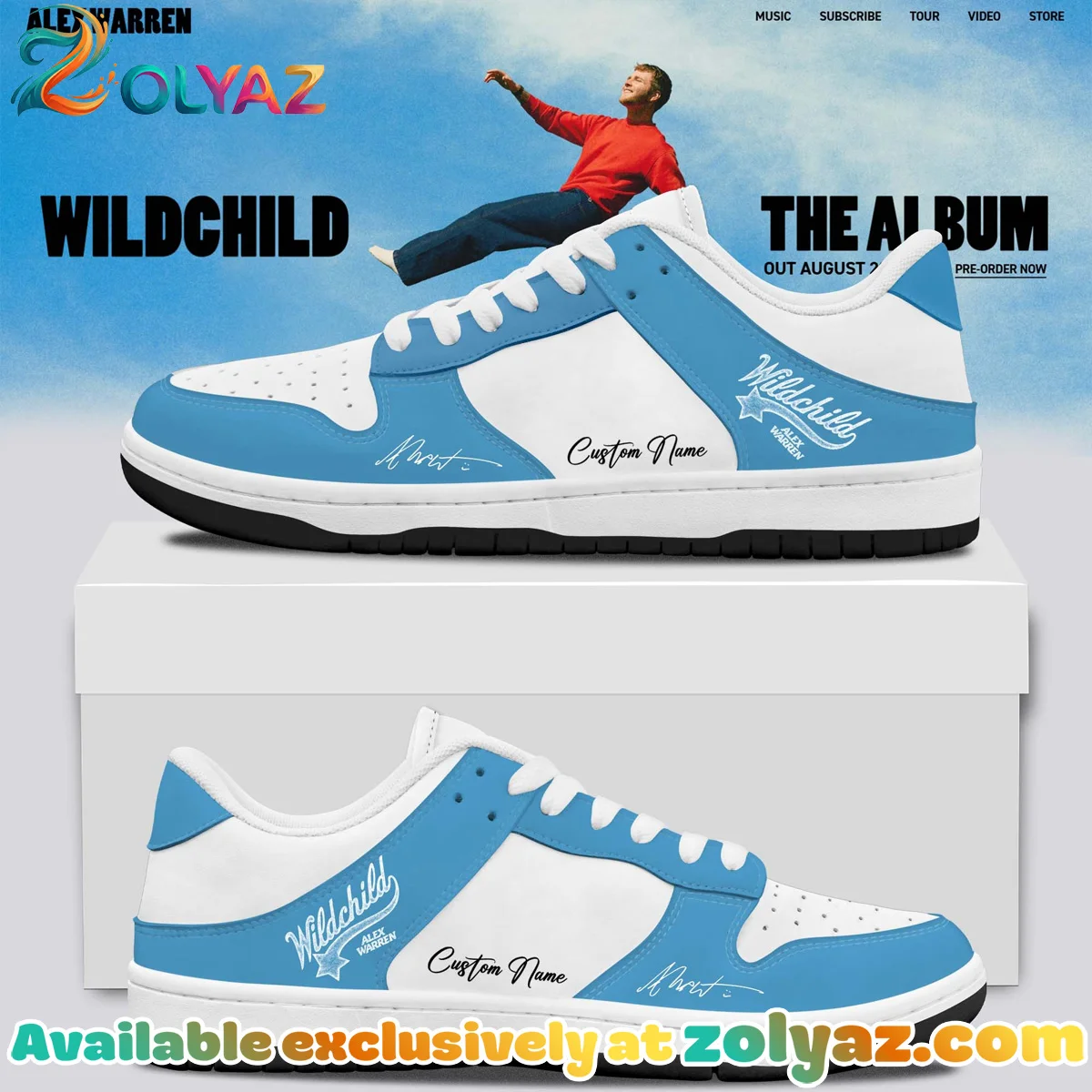 Alex Warren Little Orphan Alex Tour Custom Air Force 1 & Jordan 1 Shoes (Style 3)