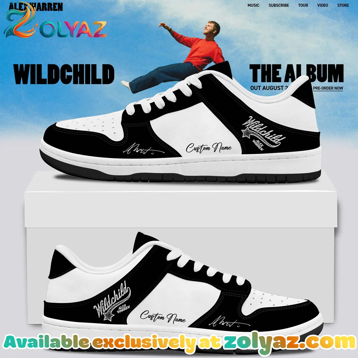 Alex Warren Little Orphan Alex Tour Custom Air Force 1 & Jordan 1 Shoes - Part 4