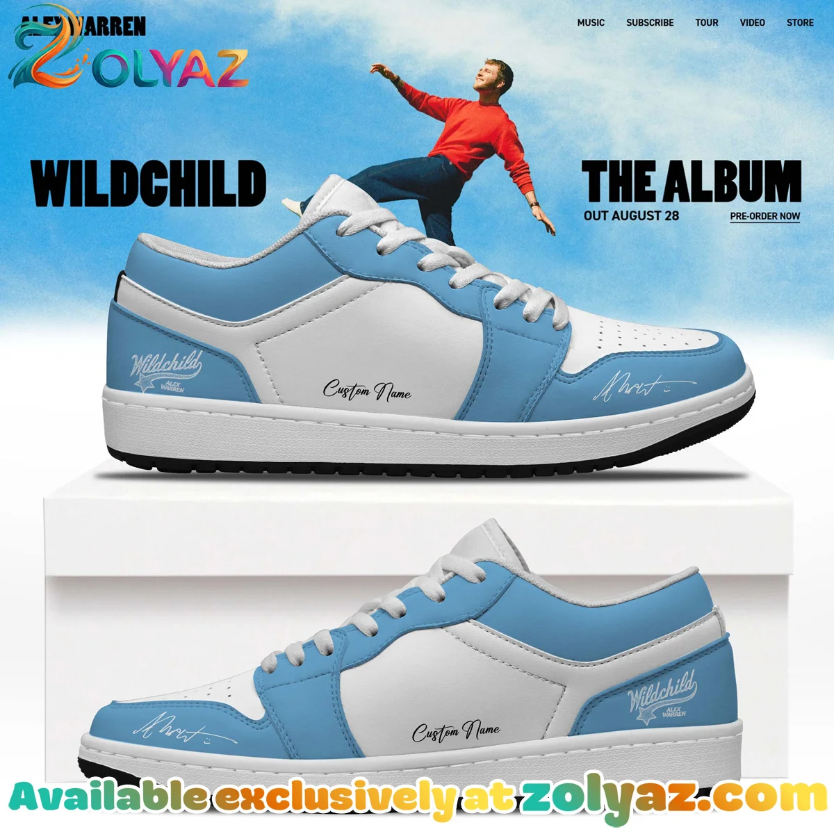 Alex Warren Little Orphan Alex Tour Custom Air Force 1 & Jordan 1 Shoes (Style 8)
