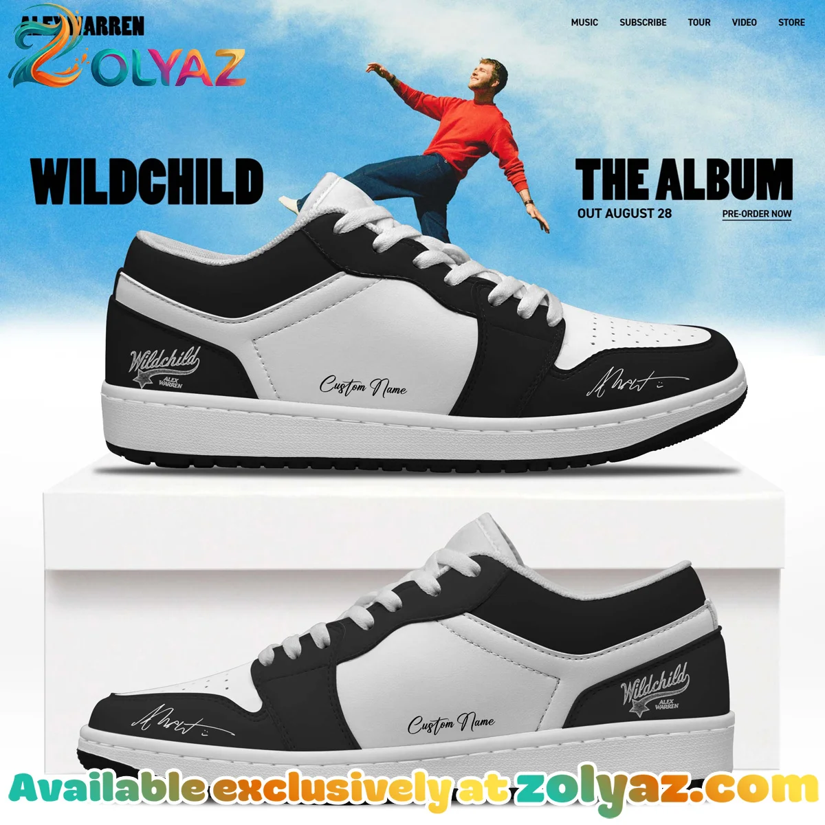 Alex Warren Little Orphan Alex Tour Custom Air Force 1 & Jordan 1 Shoes - Part 6