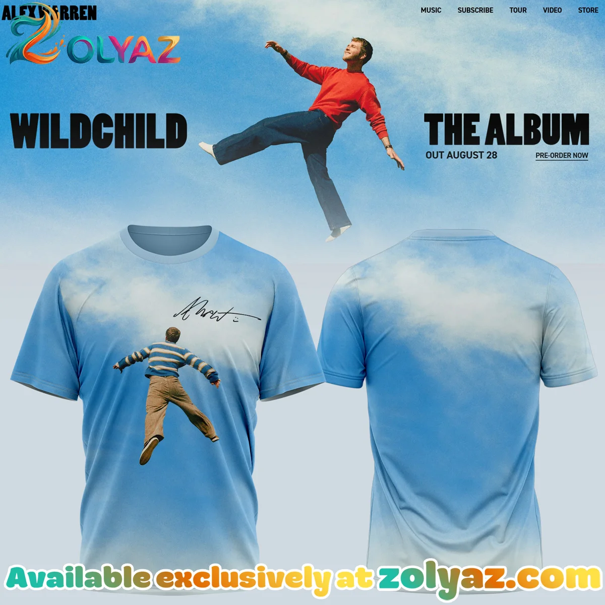 Alex Warren Little Orphan Alex Tour Shirt & Hoodie (Release 13)