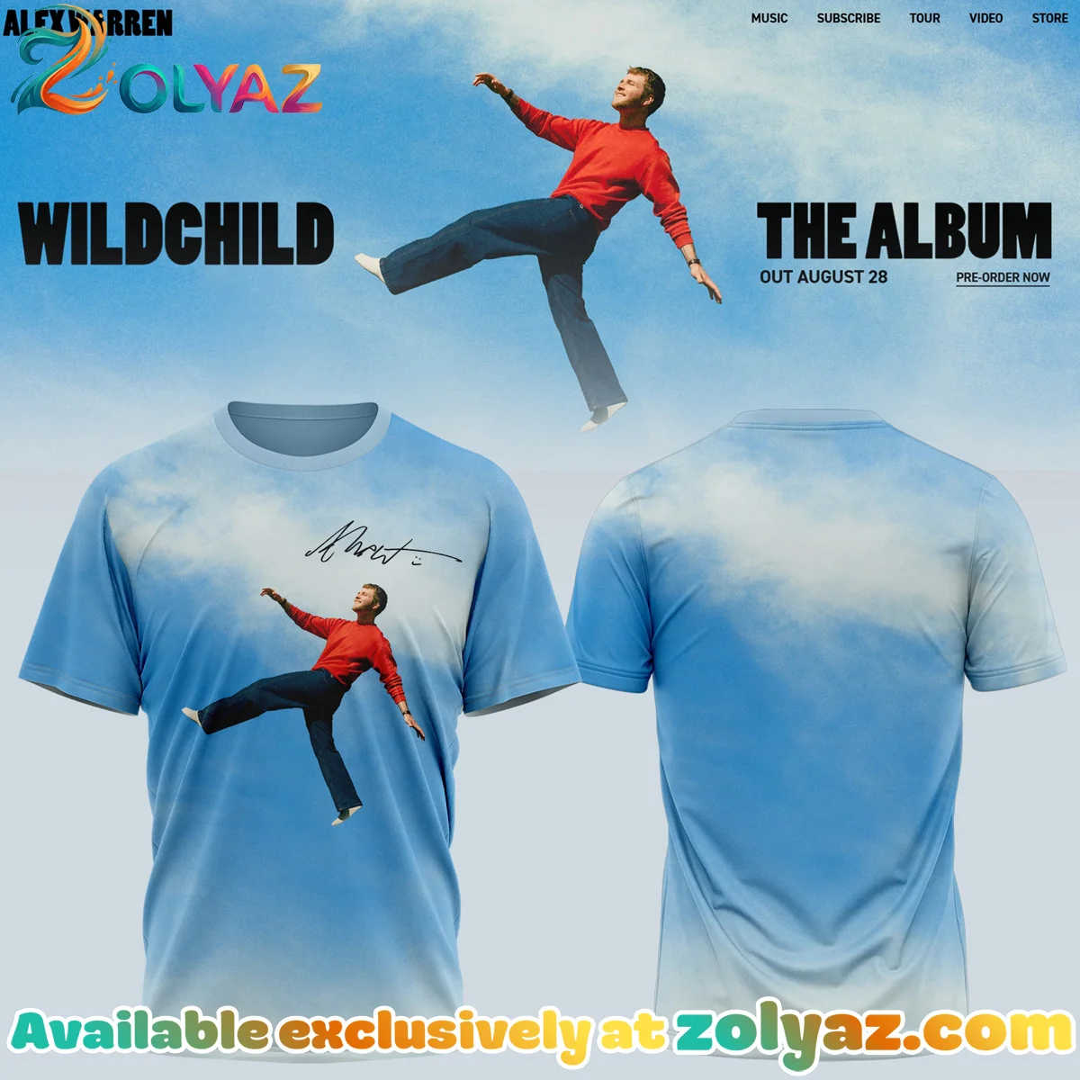Alex Warren Little Orphan Alex Tour T-Shirt & Hoodie (Style 14)
