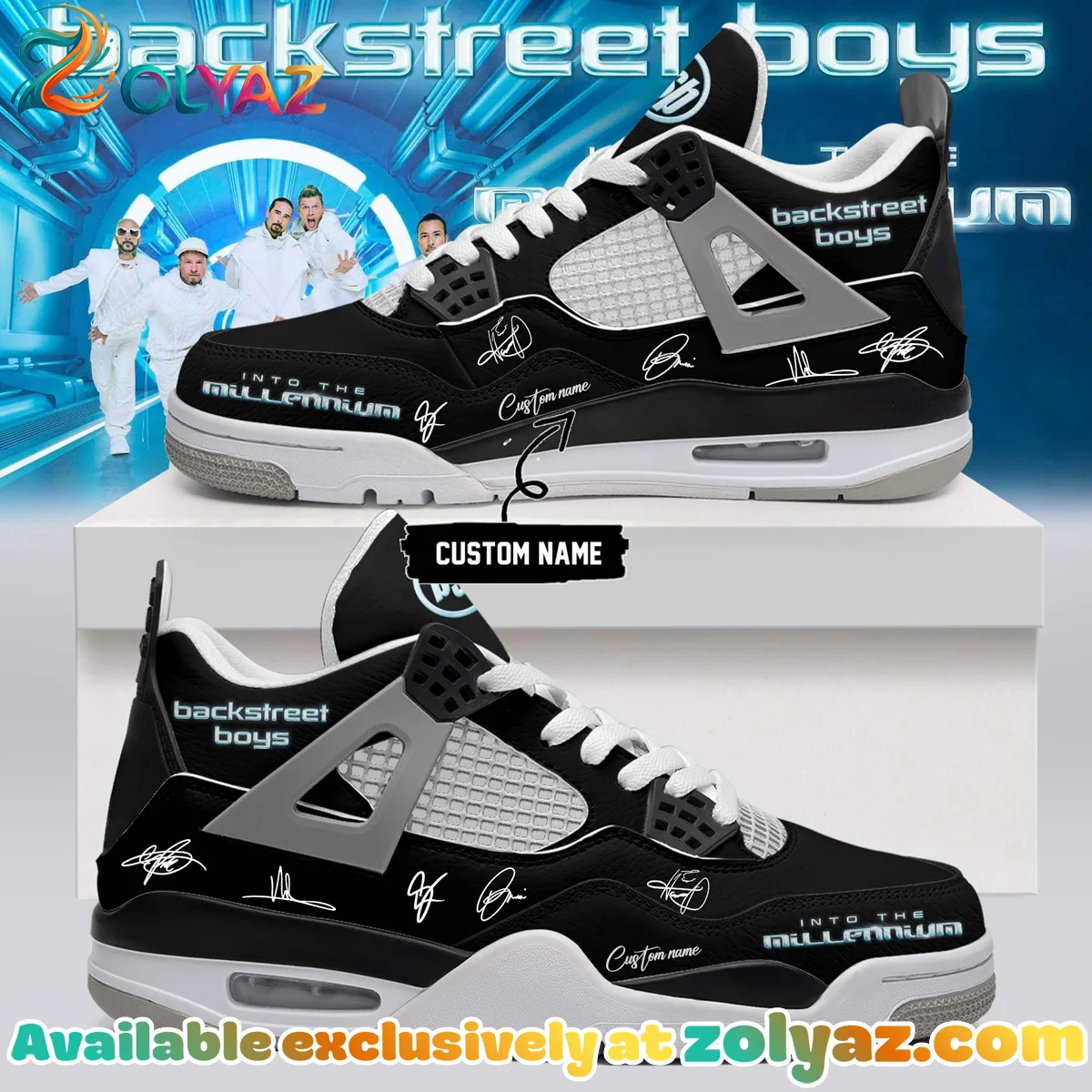 Backstreet Boys Into The Millennium Signature Custom Air Force 1 & Jordan 1 Shoes (Style 4)