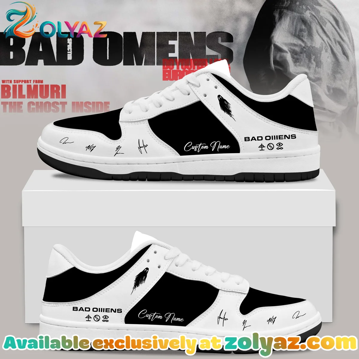 Bad Omens Do You Feel Love Tour Custom Air Force 1 & Jordan 1 Shoes (Style 5)