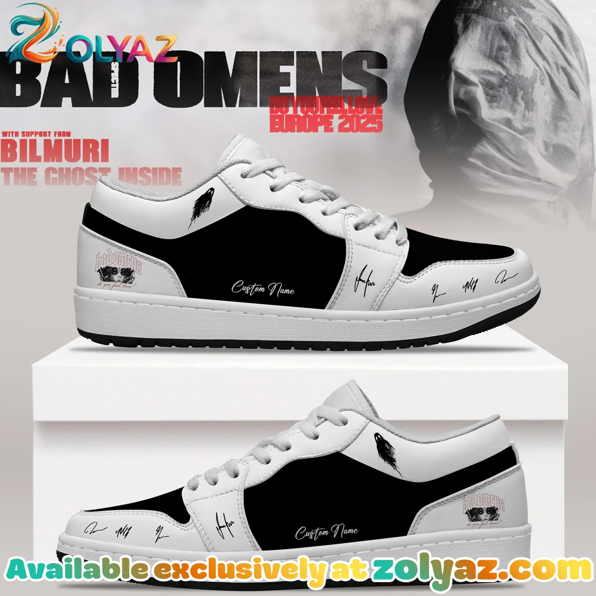 Bad Omens Do You Feel Love Tour Custom Air Force 1 & Jordan 1 Shoes (Design 25)