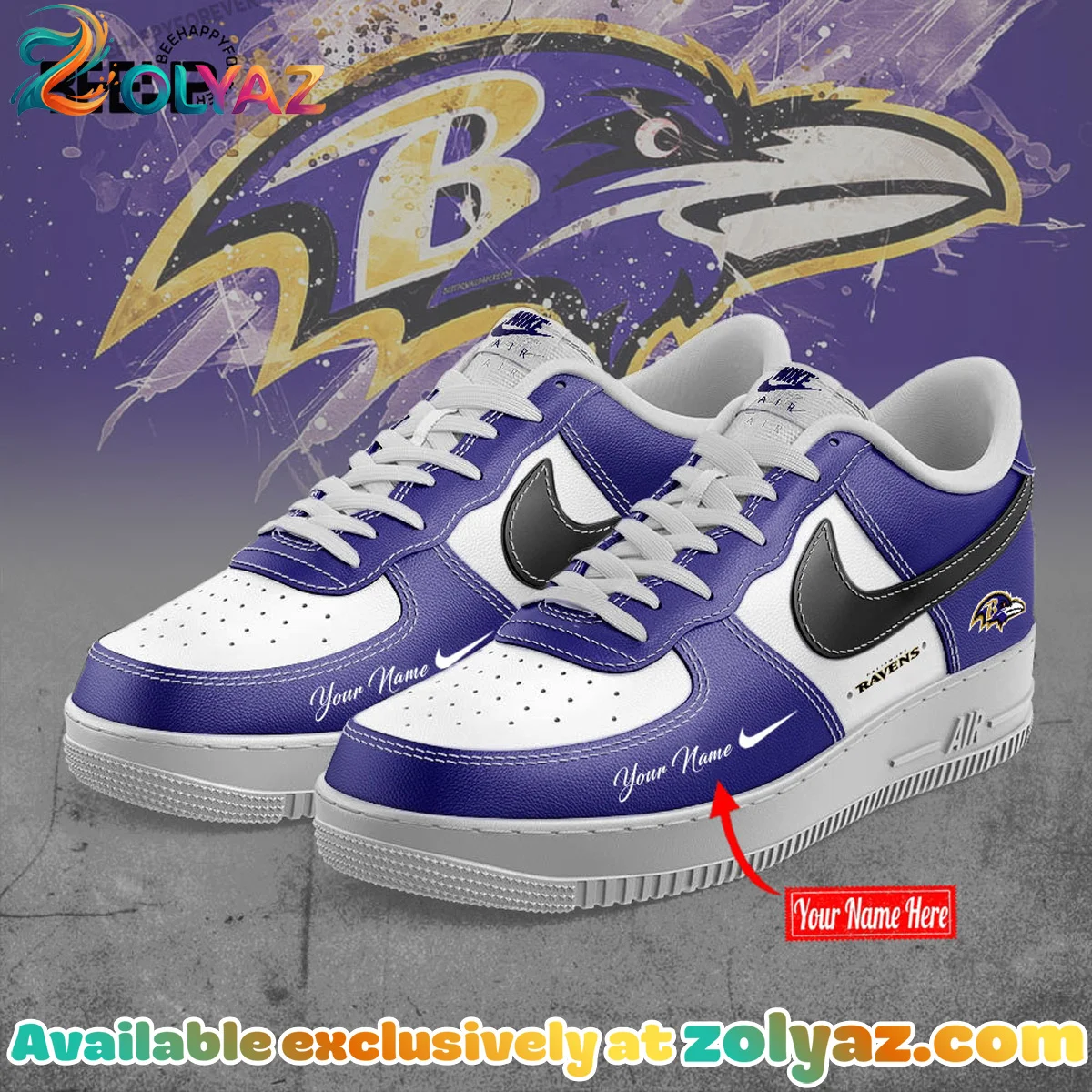 Baltimore Ravens Custom Air Force 1 & Jordan 1 Shoes - Series 1 Baltimore Ravens Custom Air Force 1 & Jordan 1 Shoes - Series 1