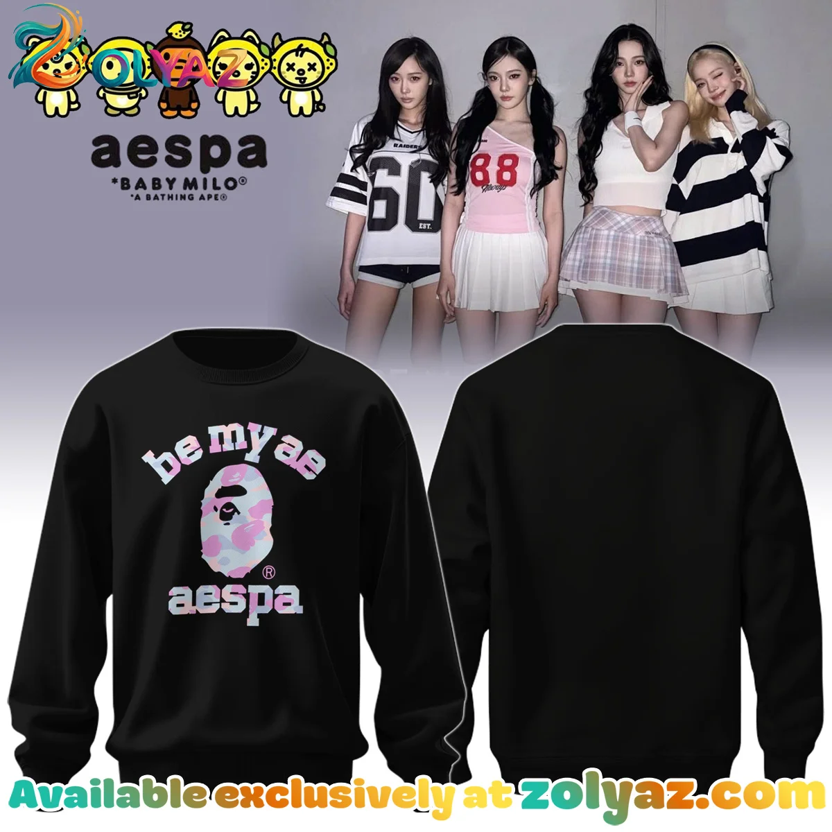 BAPE x AESPA College Logo T-Shirt & Hoodie - Series 2