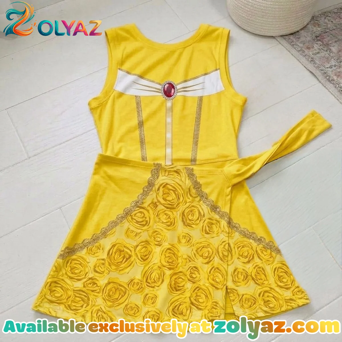 Belle Athletic Dress - Tennis Dress Skirt, Beauty And The Beast Park Vacation Outfit, Princess Belle Skort Dress