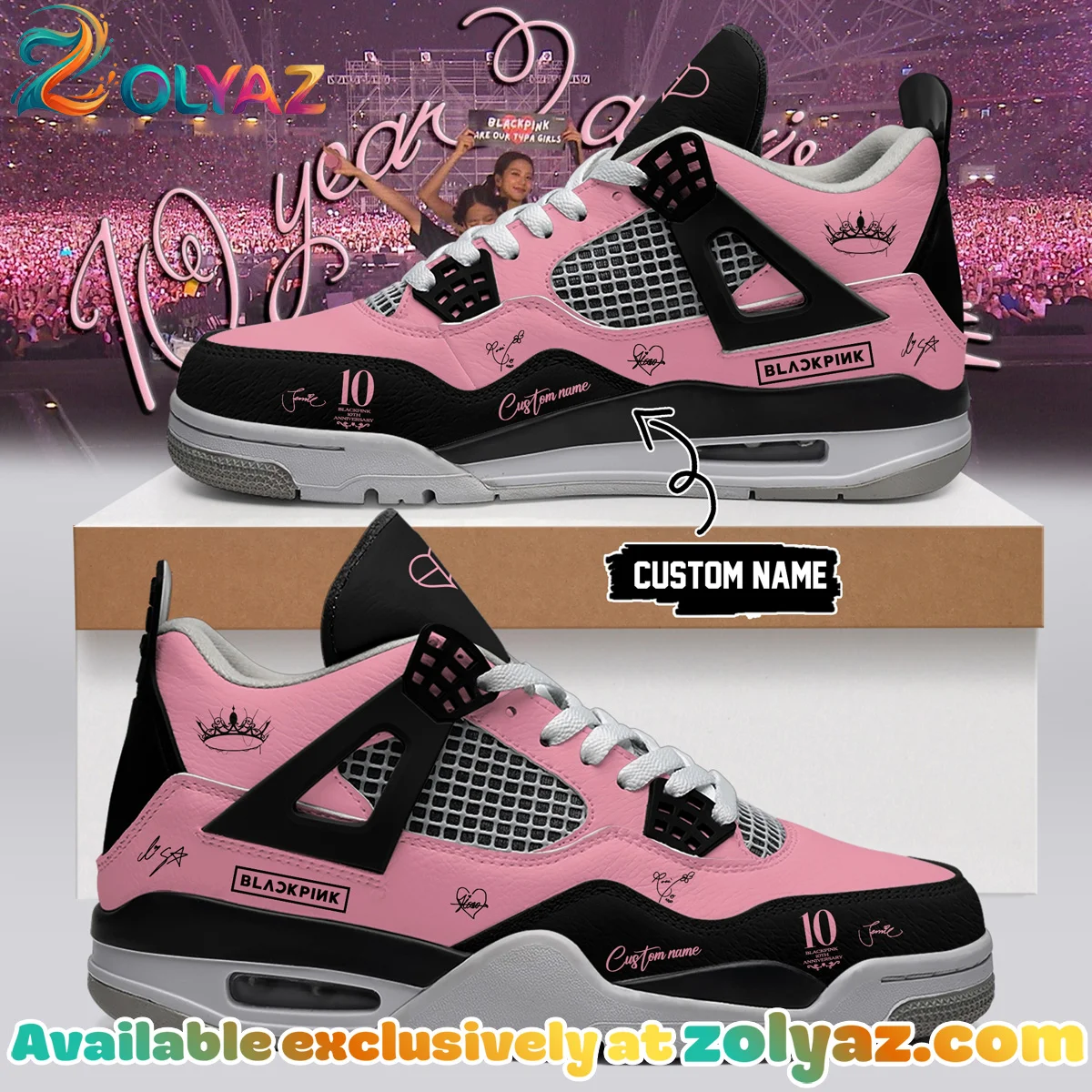 BLACKPINK Signature Custom Air Force 1 & Jordan 1 Shoes (Design 3)