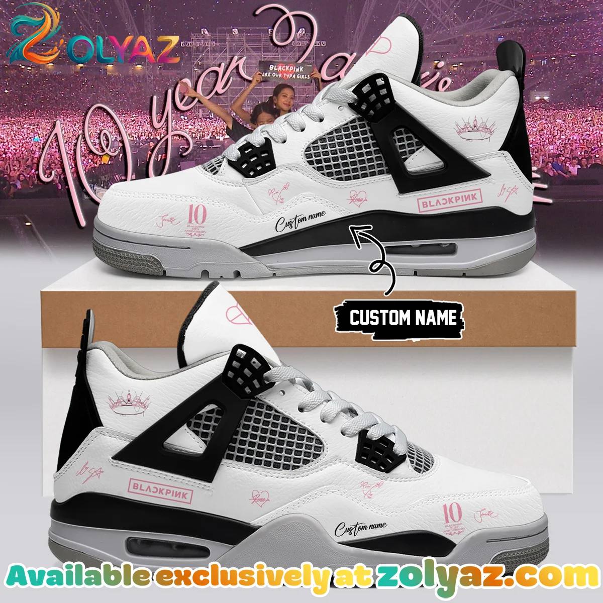 BLACKPINK Signature Custom Air Force 1 & Jordan 1 Shoes (Design 4)