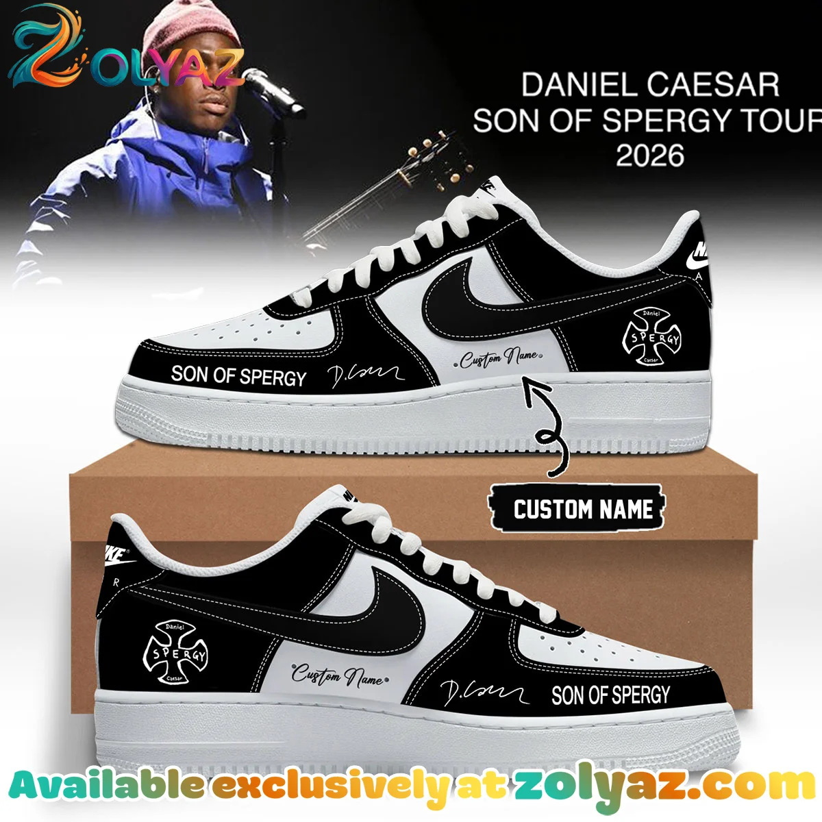 Daniel Caesar Son of Spergy Tour Custom Air Force 1 & Jordan 1 Shoes [Batch 6]