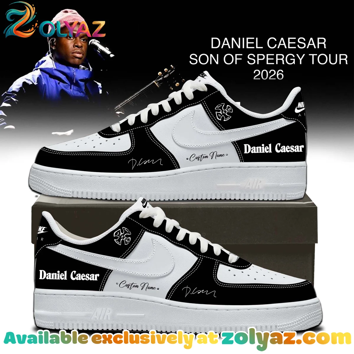 Daniel Caesar Son of Spergy Tour Custom Air Force 1 & Jordan 1 Shoes [Batch 2]