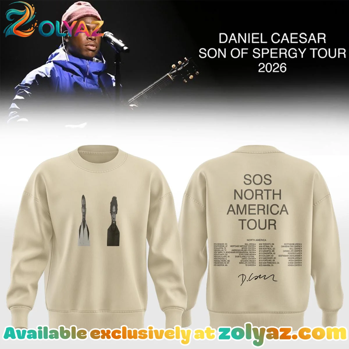 Daniel Caesar Son of Spergy Tour T-Shirt & Hoodie (Release 14)