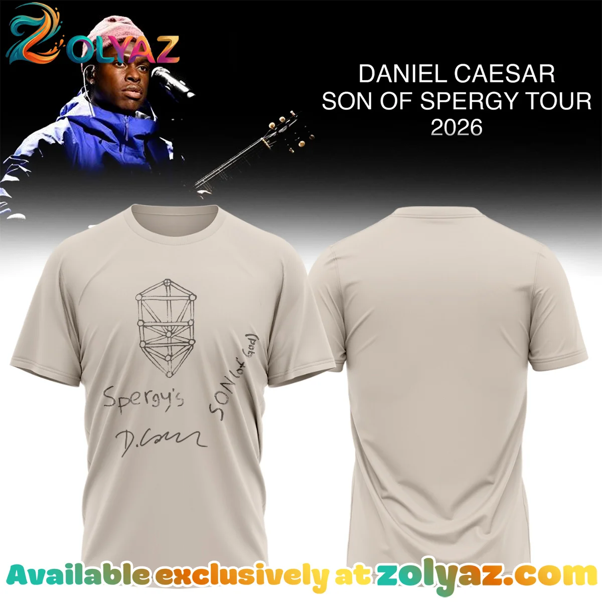 Daniel Caesar Son of Spergy Tour T-Shirt & Hoodie (Style 4)