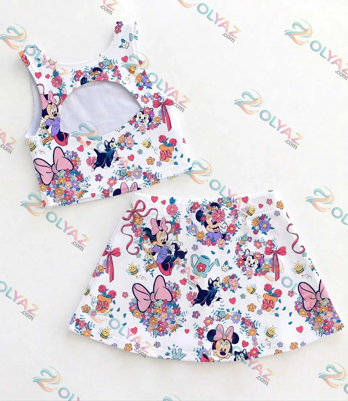Disney Floral Mickey Minnie Stitch Dress Set Disney Floral Mickey Minnie Stitch Dress Set