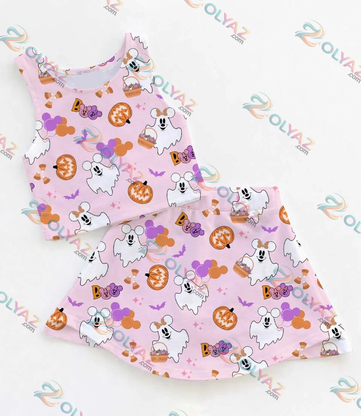 Disney Halloween Mickey Ghost Pumpkin Dress Set