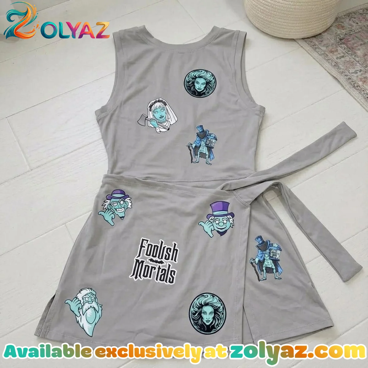Disney Haunted Mansion Athletic Dress - Tennis Dress Skirt, Foolish Mortals Halloween Party Outfit Disney Haunted Mansion Athletic Dress - Tennis Dress Skirt, Foolish Mortals Halloween Party Outfit