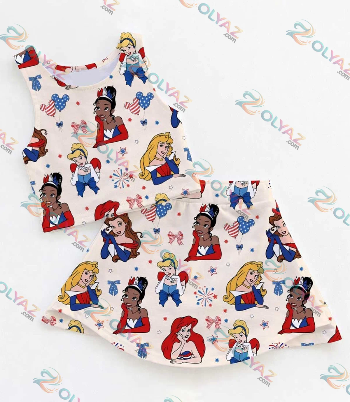 Disney Princess Cinderella, Ariel, Belle, Tiana, Snow White Dress Set