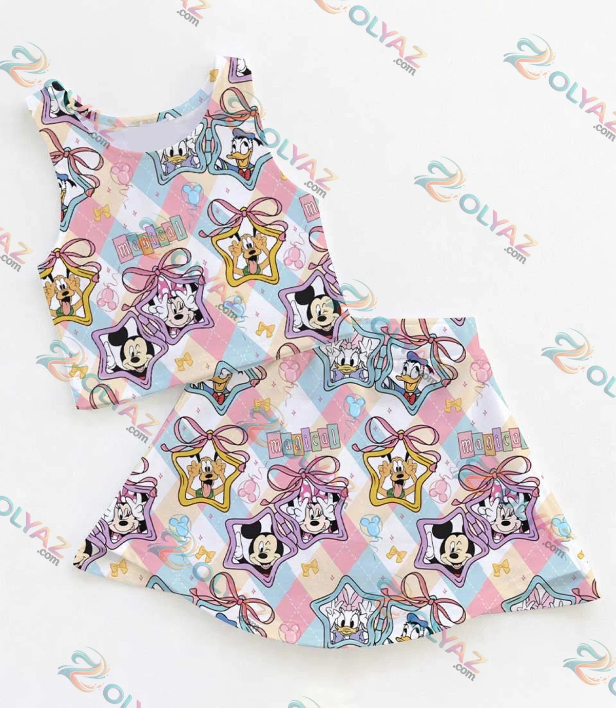 Disney Princess, Mickey, Donald, Daisy, Minnie, Pluto Dress Set