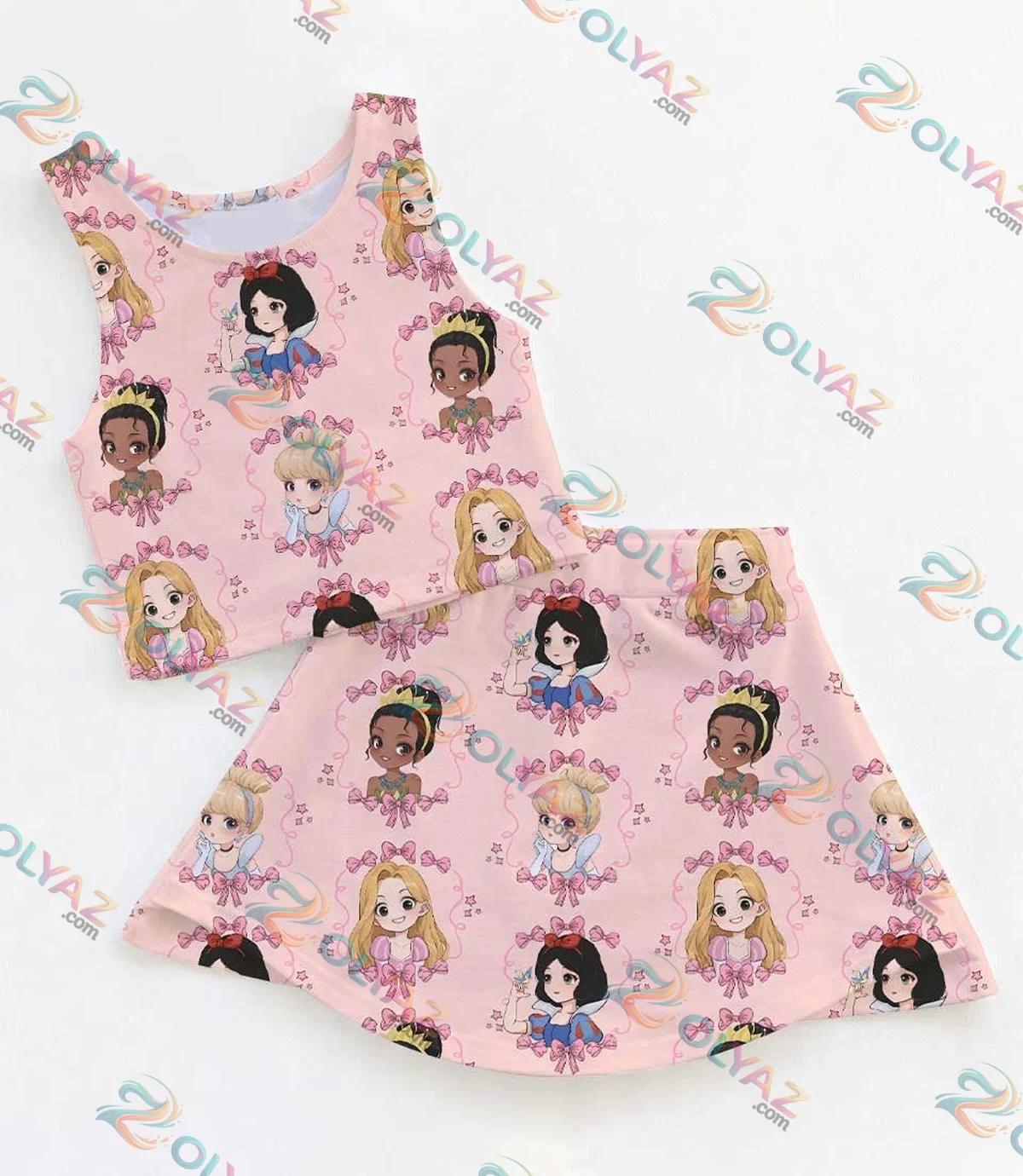 Disney Princess Snow White Rapunzel Cinderella Ariel Belle Dress Set