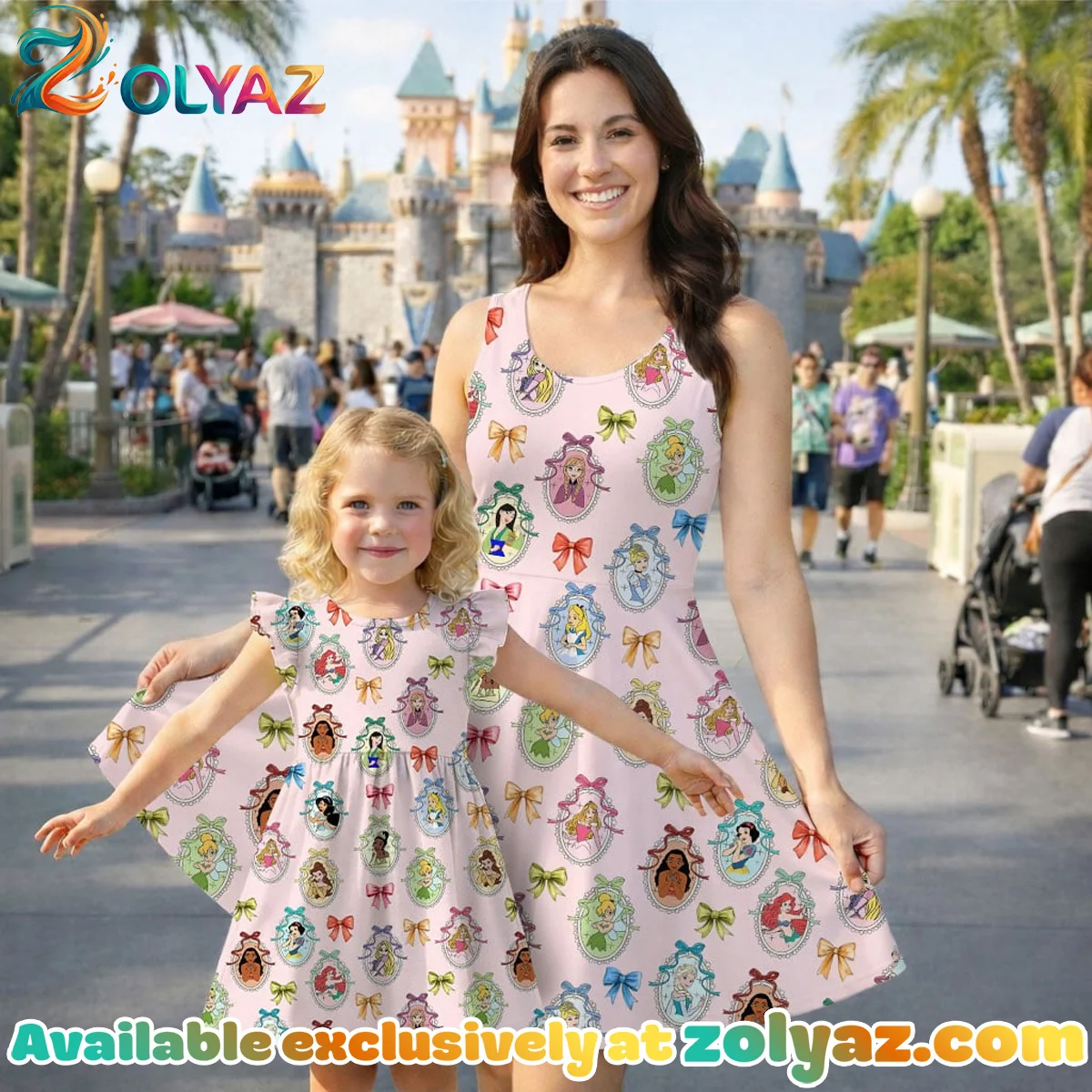 Disney Princess Ariel Rapunzel Tiana Skater Dress