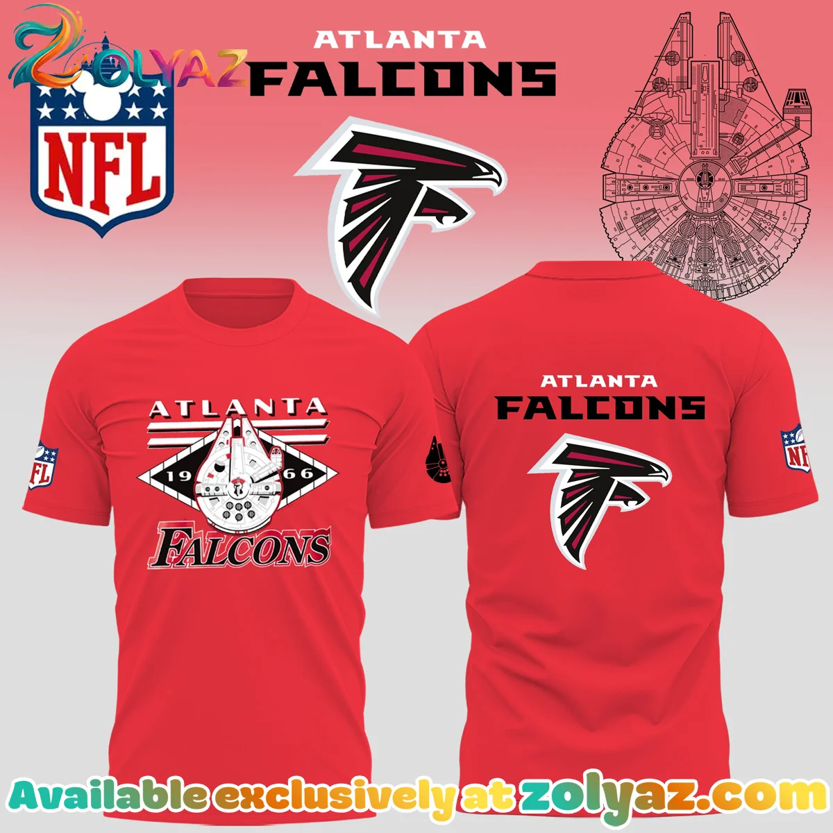 Disney x Atlanta Falcons Shirt & Hoodie (Design 1)