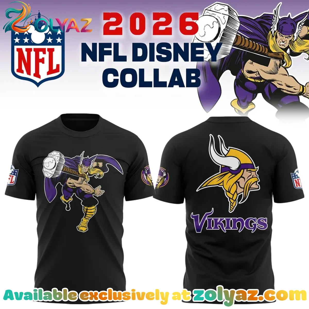 Disney x Minnesota Vikings T-Shirt & Hoodie - Part 1