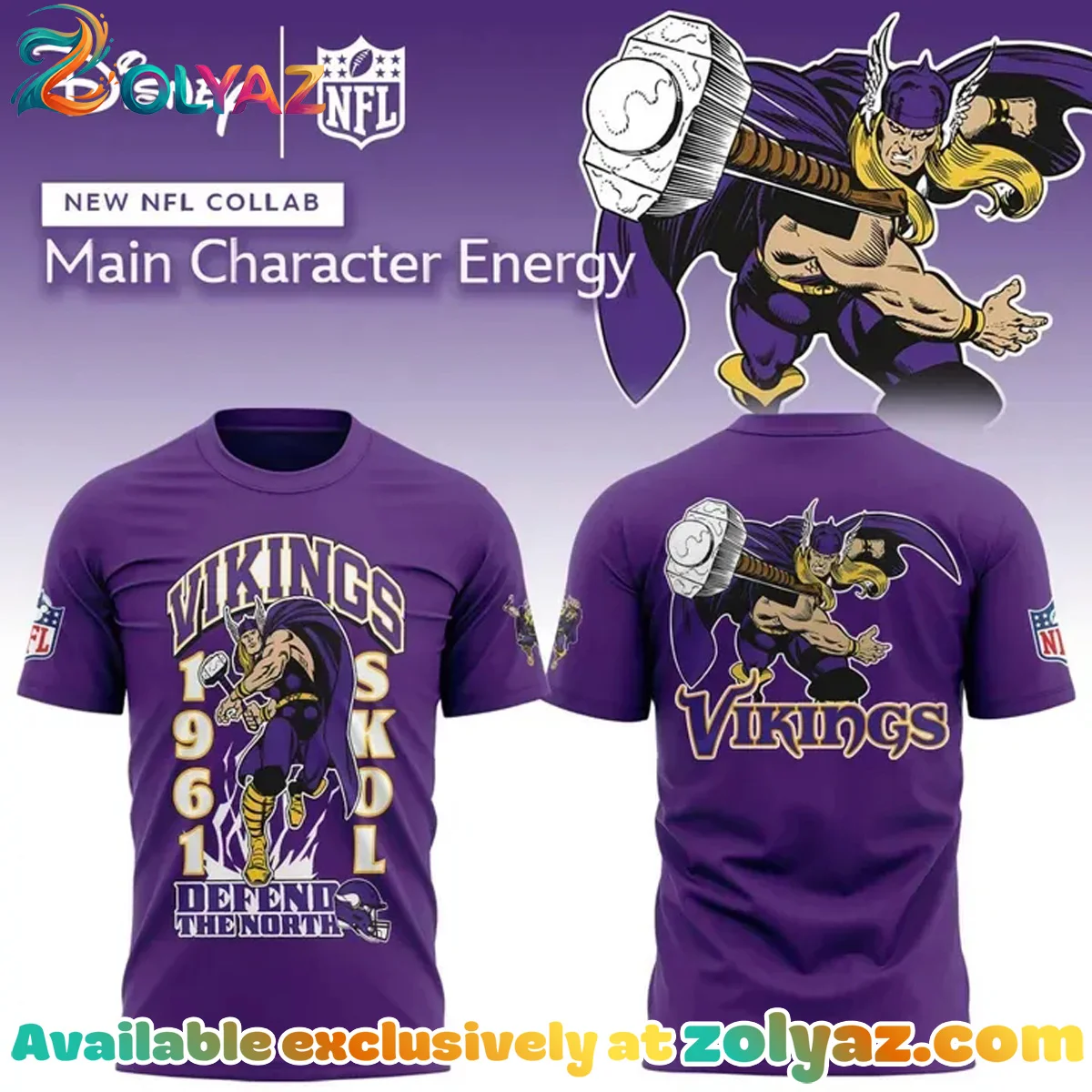 Disney x Minnesota Vikings T-Shirt & Hoodie (Style 4)