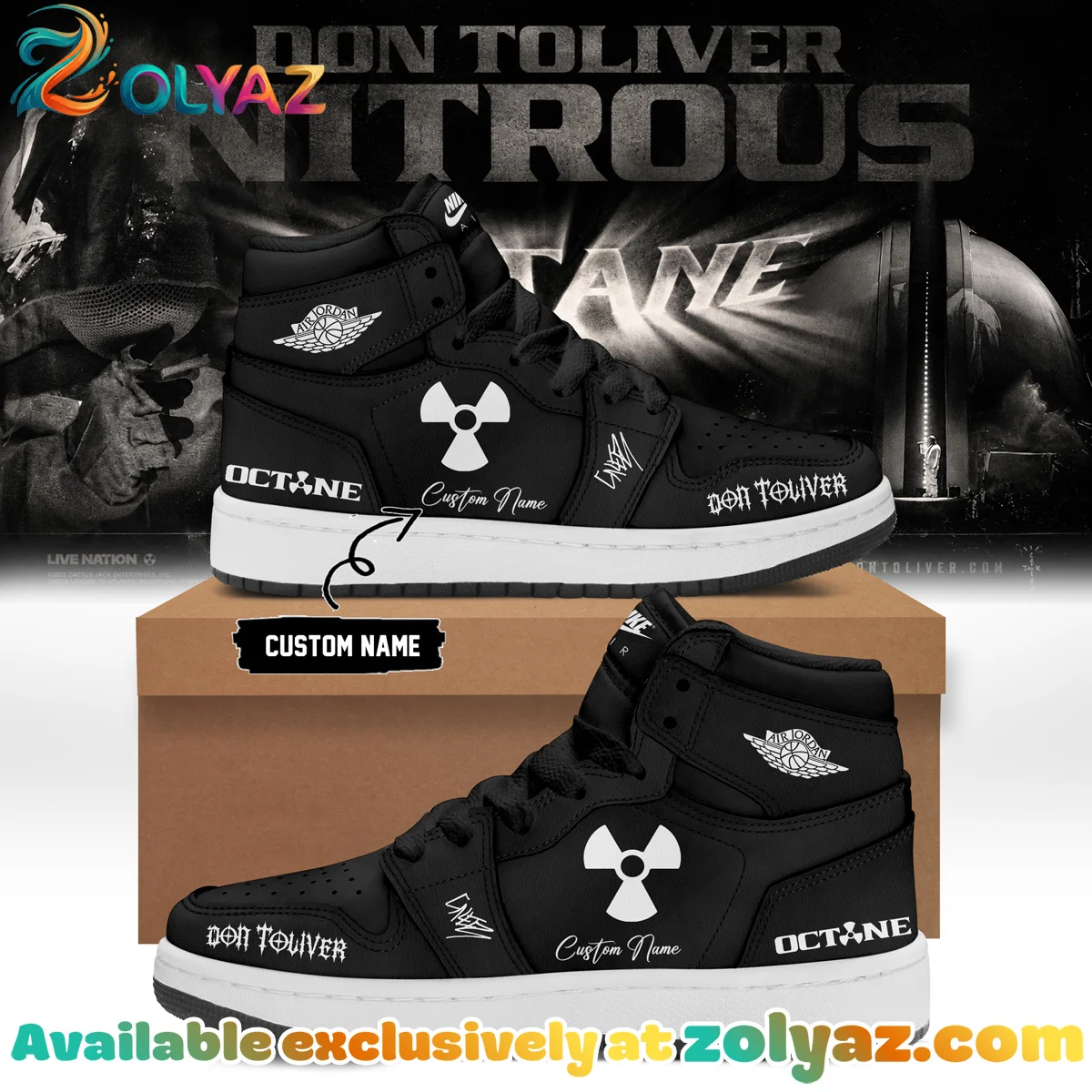 Don Toliver Nitrous Octane World Tour Signature Custom Air Force 1 & Jordan 1 Shoes - Variant 3