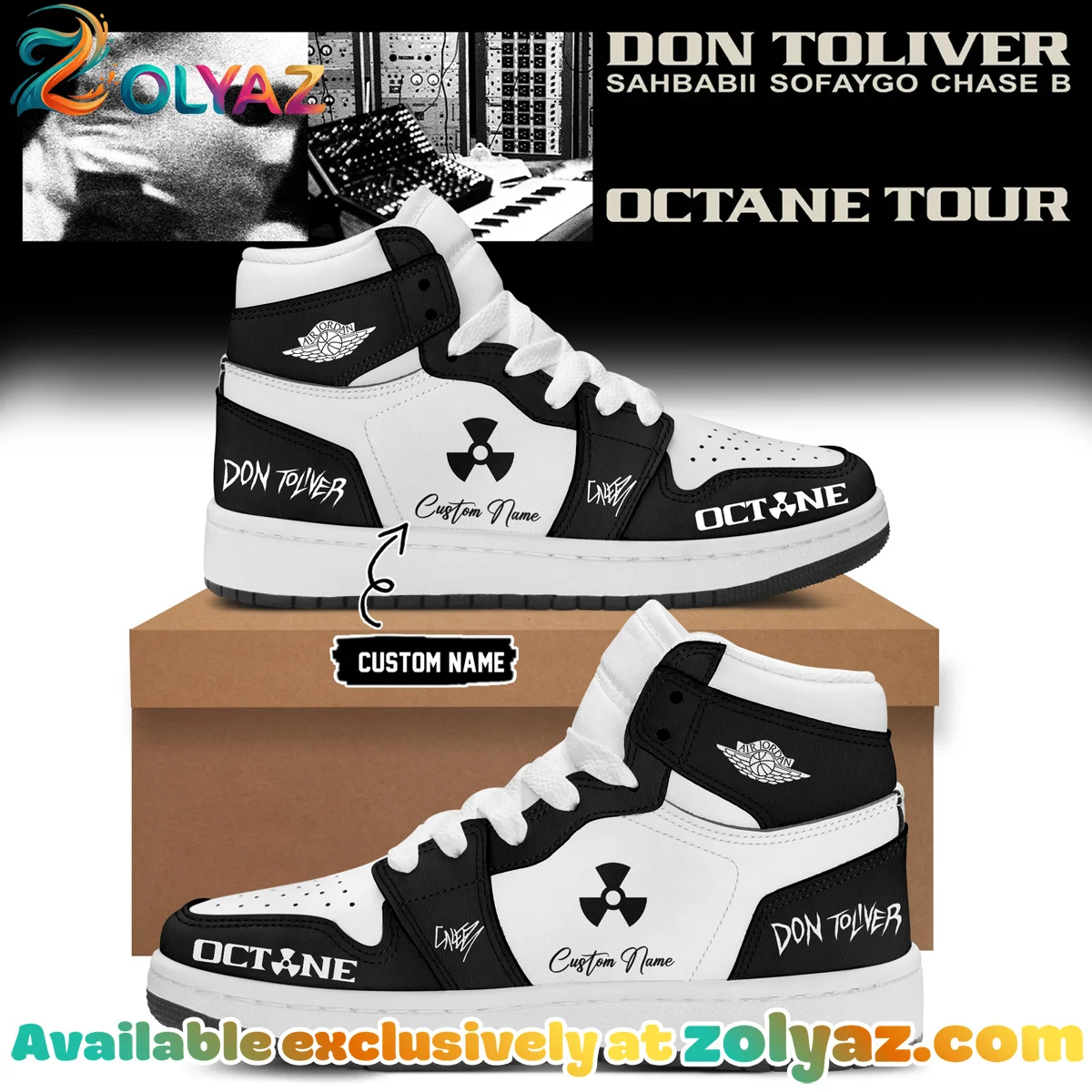 Don Toliver Octane Tour Signed Custom Air Force 1 & Jordan 1 Shoes - Variant 24