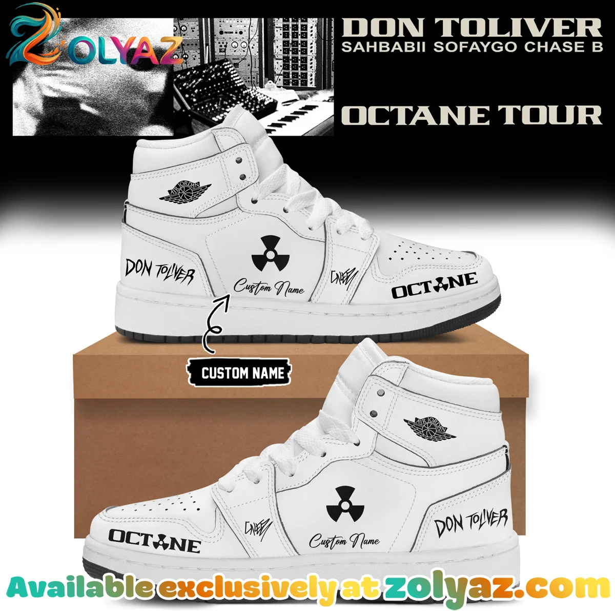 Don Toliver Octane Tour Signed Custom Air Force 1 & Jordan 1 Shoes (Design 23)