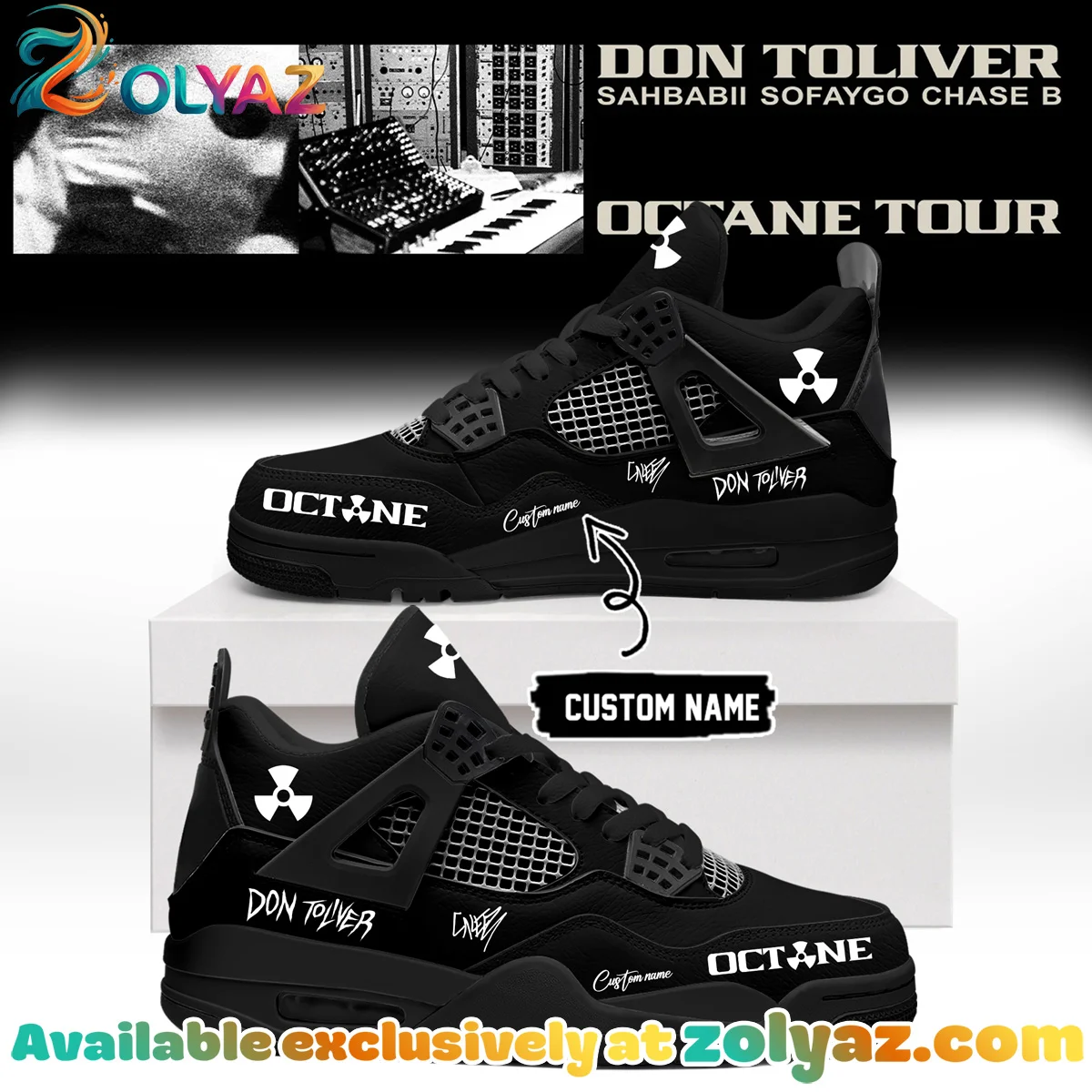 Don Toliver Octane Tour Signed Custom Air Force 1 & Jordan 1 Shoes (Style 28)