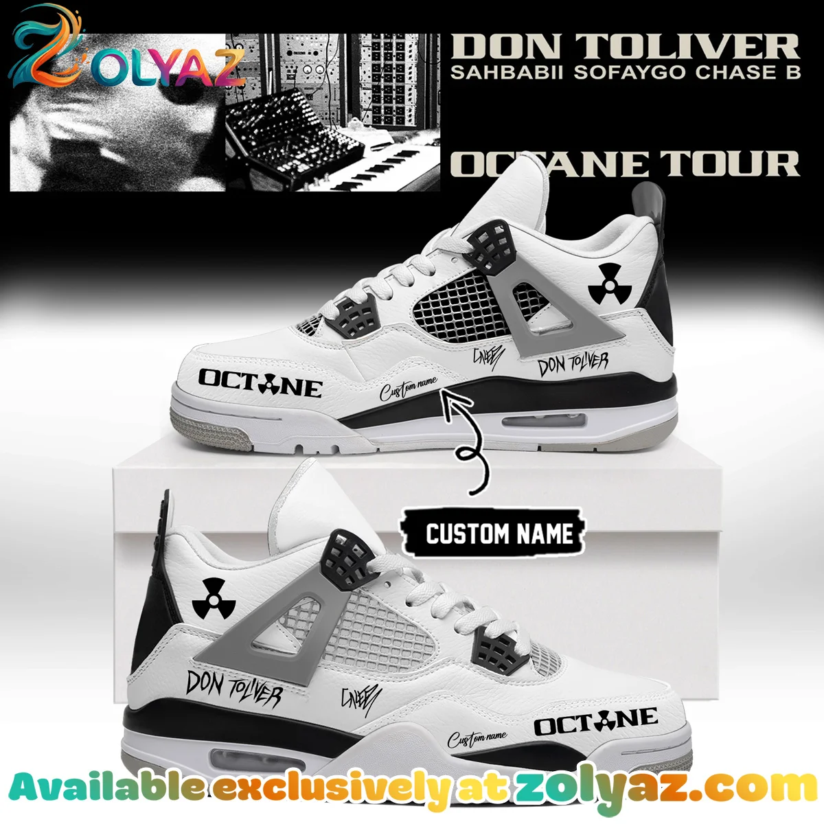 Don Toliver Octane Tour Signed Custom Air Force 1 & Jordan 1 Shoes (Design 25)