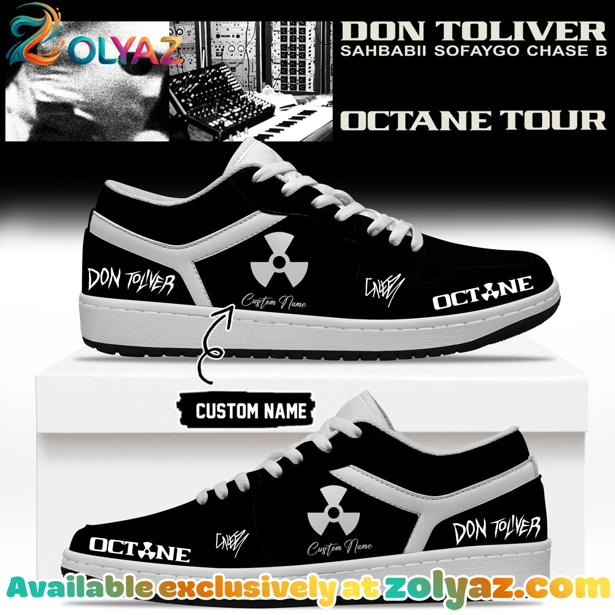 Don Toliver Octane Tour Signed Custom Air Force 1 & Jordan 1 Shoes (Design 3)