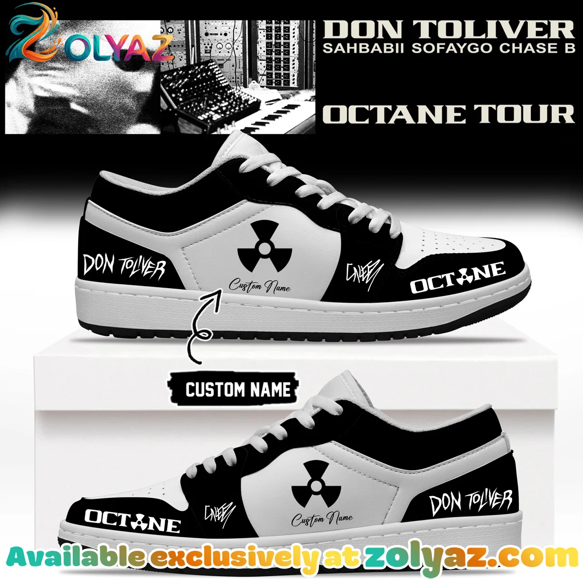 Don Toliver Octane Tour Signed Custom Air Force 1 & Jordan 1 Shoes (Design 2)