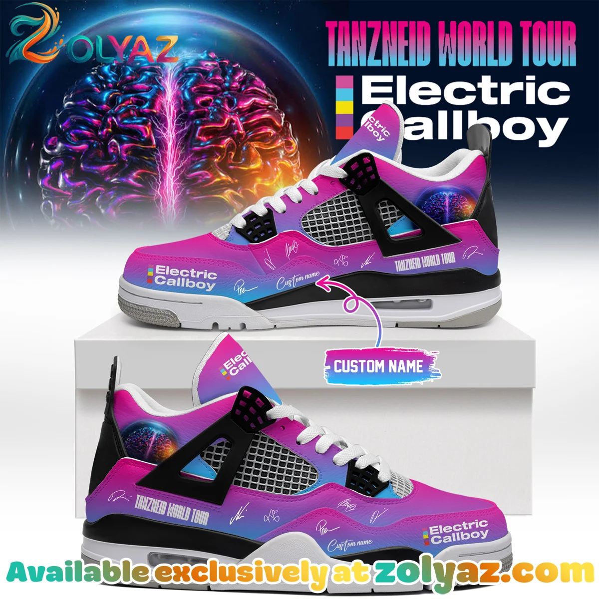 Electric Callboy Tanzneid World Tour Signature Custom Air Force 1 & Jordan 1 Shoes (Style 8)