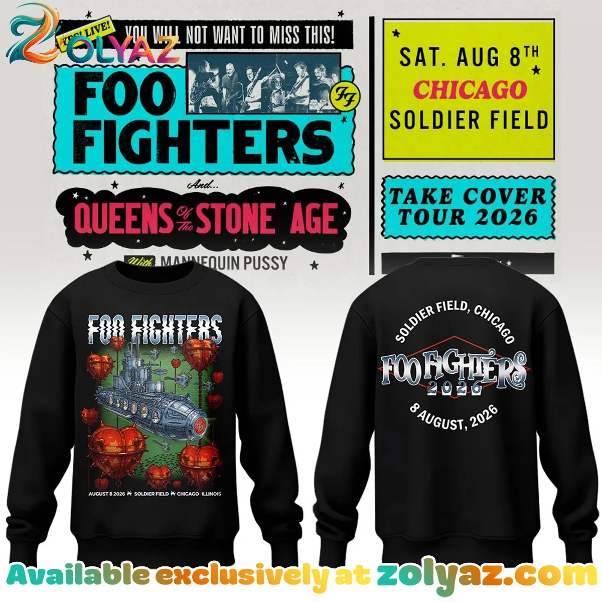 FF Take Cover Tour Chicago IL T-Shirt & Hoodie (Release 8)
