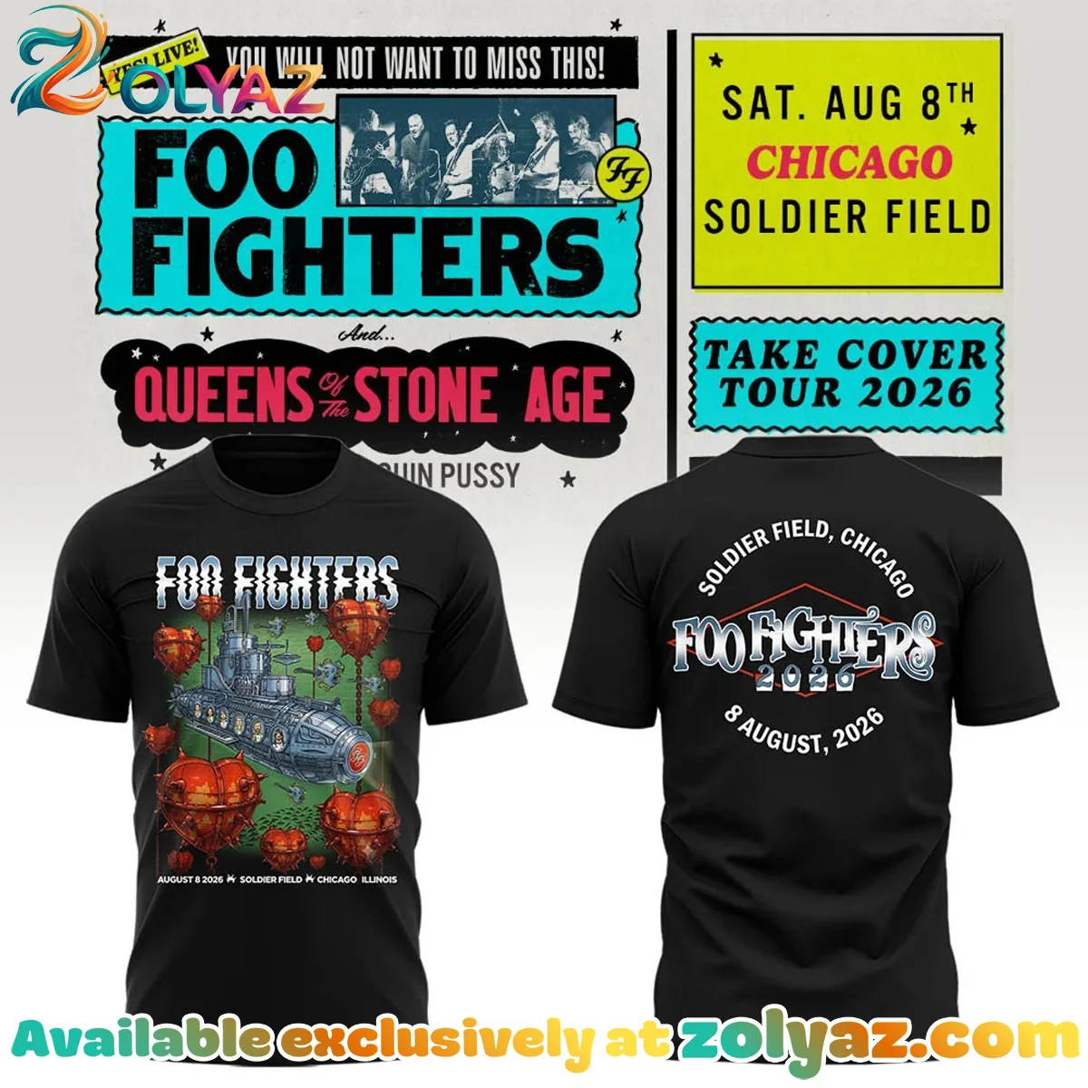 FF Take Cover Tour Chicago IL Shirt & Hoodie - Variant 9
