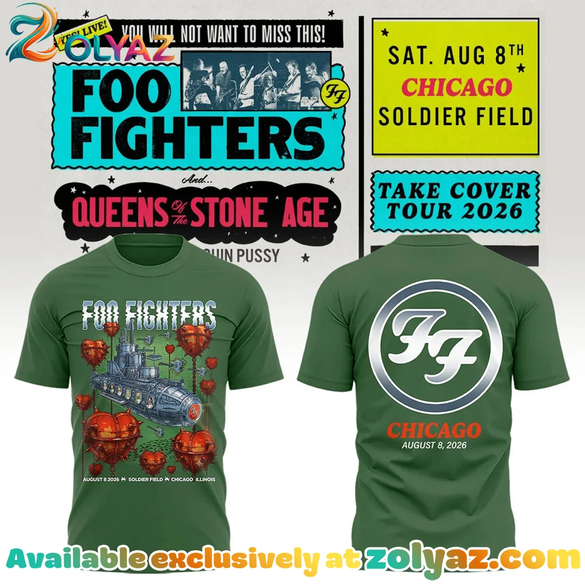 FF Take Cover Tour Chicago IL Shirt & Hoodie [Batch 11]
