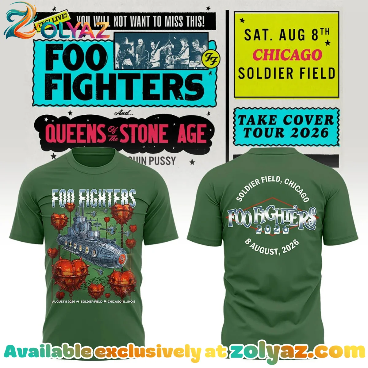 FF Take Cover Tour Chicago IL T-Shirt & Hoodie (Design 12)