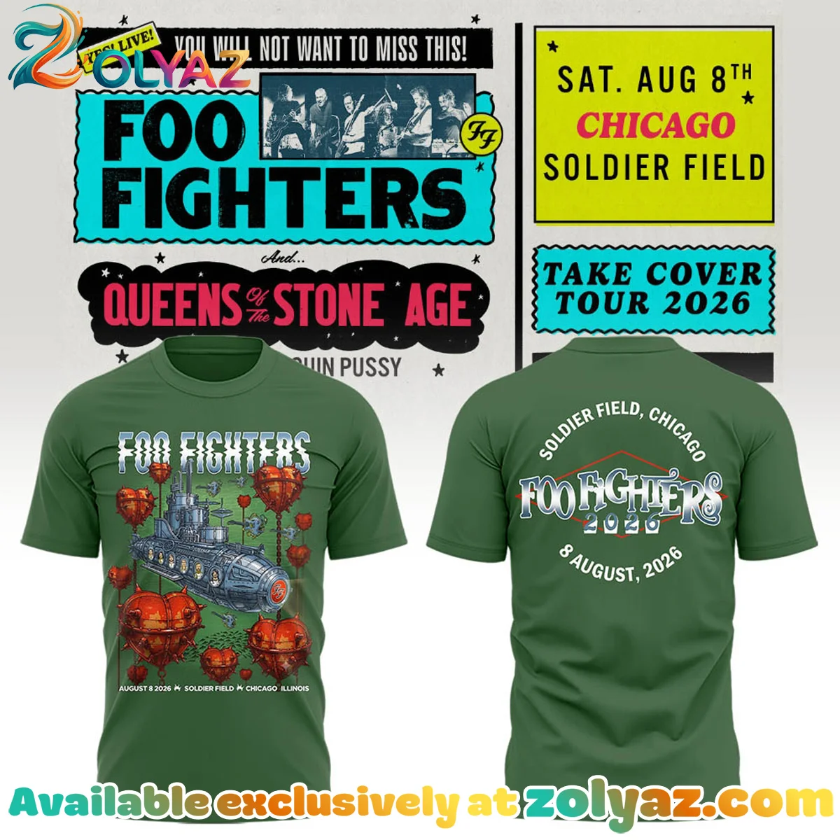 FF Take Cover Tour Chicago IL Shirt & Hoodie (Style 14)