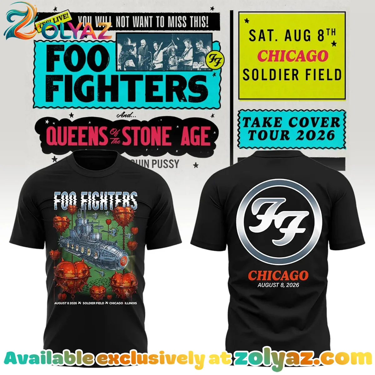 FF Take Cover Tour Chicago IL T-Shirt & Hoodie (Design 10)