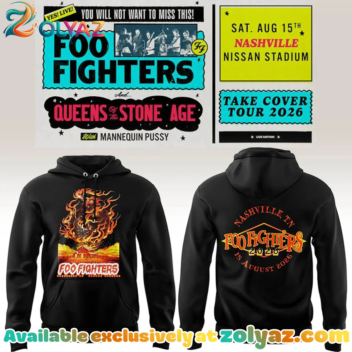 FF Take Cover Tour Nashville TN T-Shirt & Hoodie - Variant 2